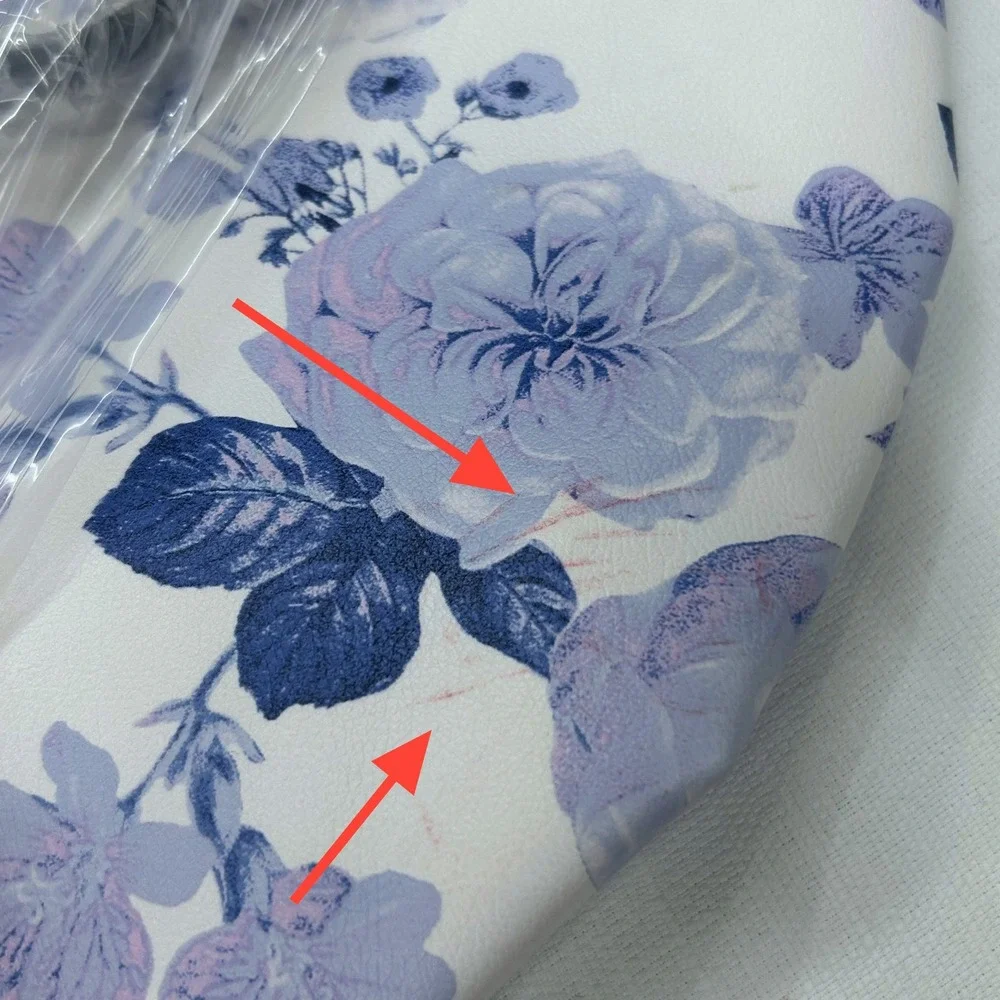 Victoria's Secret Floral Tote Bag Blue Lavender Purple White Large Shoulder NEW